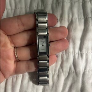 Citizen Axiom Women's Diamond Eco Drive Rectangle Steel Silver 14mm Watch